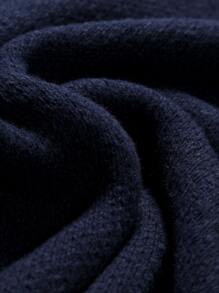 Manfinity Hypemode Men Seam Detail Drop Shoulder Jumper - Navy Blue - View 3