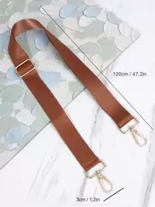 極簡風格背帶刺繡寬帶休閒胸包PU可折疊斜挎包便攜多功能腰包耐用的包裝配件替換配件時尚耐用的新手和白領工人 - 棕色 - 查看 5
