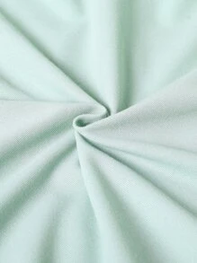 SHEIN Tween Boy Solid Polo Shirt - Mint Green - View 5