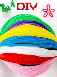 100pcs/set Random Color DIY Twist Stick, Polyester DIY Craft For Children - Multicolor - View 3