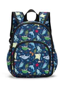 Ba lô trẻ em Hoạt hình Đồ họa Có thể điều chỉnh được - Màu xanh lam - Xem 5