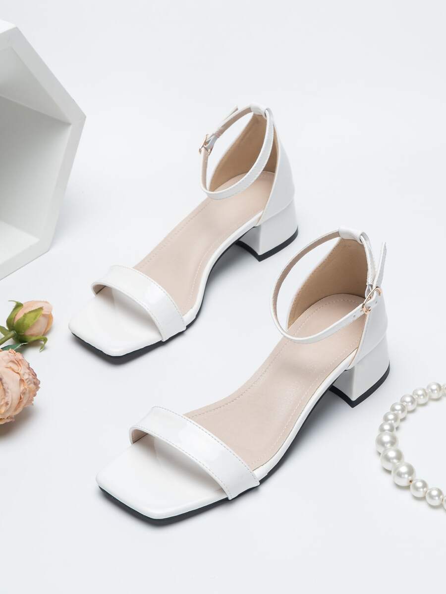 Xăng-đan quai mảnh quai đơn cho nữ, Xăng-đan quai ngang mắt cá màu trắng trang nhã - trắng - Xem 1