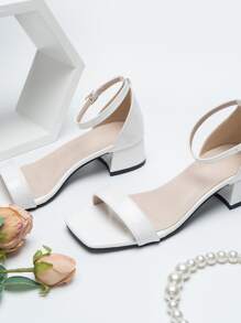 Xăng-đan quai mảnh quai đơn cho nữ, Xăng-đan quai ngang mắt cá màu trắng trang nhã - trắng - Xem 4