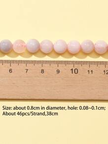 1strand Gemstone Round Bead DIY Jewelry Accessory - Pink - View 3