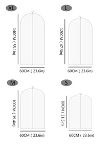 1pc Transparent Dust Cover For Clothing And Overcoat, Suitable For Clothing Storage And Protection In A Household Wardrobe - Clear - View 2