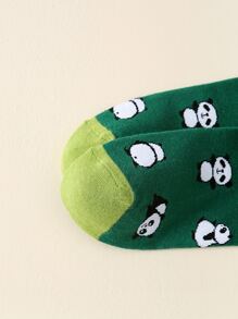 Men Panda Pattern Crew Socks - Multicolor - View 3