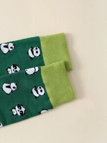 Men Panda Pattern Crew Socks - Multicolor - View 4