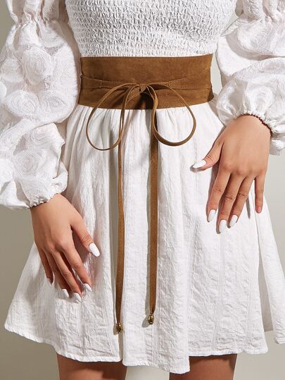 Enfärgat brett bälte Western Cowgirl-klänningsbälte Boho Halloween Sommar, Skola Höst, Höst, Halloween