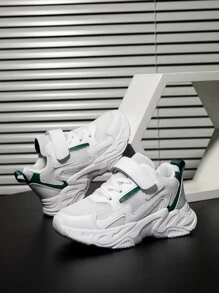 男孩雙色魔術貼老爹鞋 - 白色 - 查看 2