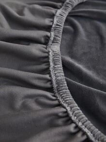 1pc Plain Stretchy Sofa Seat Cover - Dark Grey - View 7