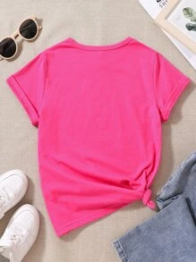 Tops con gái Hoạt hình Giải trí - Màu Hồng Tươi - Xem 2