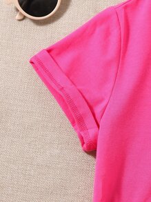 Tops con gái Hoạt hình Giải trí - Màu Hồng Tươi - Xem 5