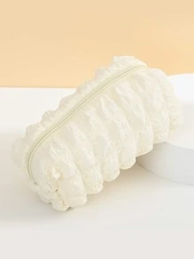 1Pc White Portable Stylish And Simple Makeup Bag For Women Girls,Makeup Bag Makeup Pouch Skincare Bag Toiletry Bag Packing Cubes,Travel Essentials Cruise Essentials Dorm Essentials,Wedding Bridesmaid Gifts,Mom Gifts,Birthday Gifts,Gifts For Friends And Teachers,Home Decor,Bathroom Livingroom Bedroom Decor,Bathroom Organizer,Jewelry Organizer,Lip Oil Organizer,Nail Polish Organizer Storage Makeup Organizer Makeup Case - Beige - View 3