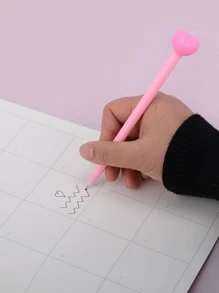 4pcs Heart Design Gel Pen Back To School - Pink - View 2
