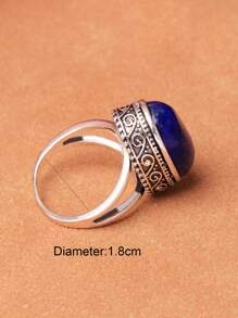 Nhẫn trang trí hình bầu dục - Màu xanh hải quân - Xem 5