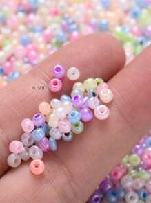 1bag Of Approximately 1000 3mm Cream-Colored Glass Rice Beads For DIY Jewelry Accessories Random Color - Multicolor - View 4