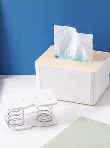 1pc Portable Tissue Storage Box Holder - White - View 4