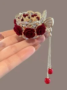 Kẹp tóc trang trí công phu thanh lịch với kẹp tóc trang trí bằng đá và hoa - Nhiều màu - Xem 3