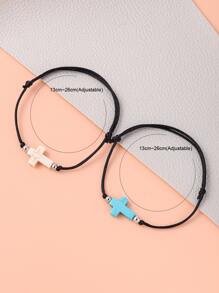 Vòng đeo tay chéo cặp đôi 2 gói - Nhiều màu - Xem 4