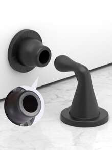 2 piezas Tope de puerta de silicona - Negro - Ver 4