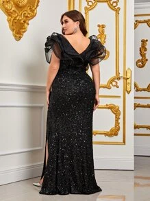 Faeriesty Đầm dạ hội lấp lánh sang trọng dành cho nữ với tay áo bồng bềnh và đuôi cá xẻ tà, ôm sát cơ thể tạo cảm giác thoải mái, hoàn hảo cho thảm đỏ, dạ hội, đám cưới và các bữa tiệc sang trọng. Thích hợp cho tiệc cưới, dạ hội hóa trang, tiệc vườn huyền bí, bữa tối trang trọng, sự kiện thắt cà vạt đen, váy tốt nghiệp và trang phục sinh nhật cho nữ, váy mùa xuân, trang phục mùa hè. - màu đen - Xem 2