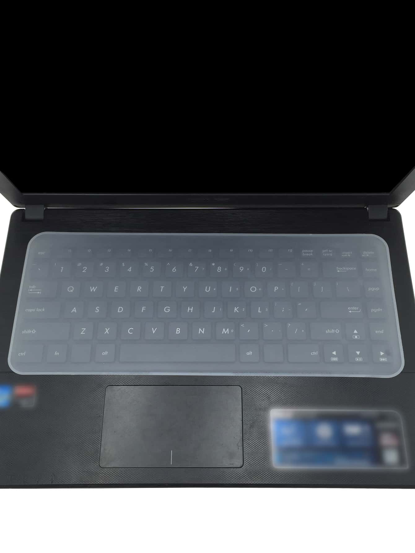 1入組透明矽膠鍵盤膜適用於12-14英寸筆記本電腦 - 無色 - 查看 1