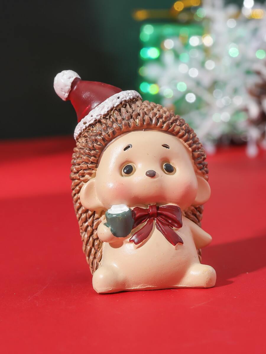 1pc Christmas Cartoon Hedgehog Design Decoration Craft - Multicolor - View 1