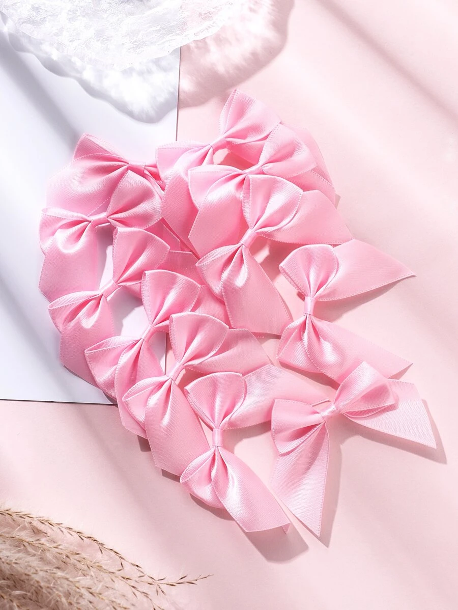 20入組/50入組 2.5CM帶粉色聚酯緞帶的聖誕樹織帶，節日裝飾 - 粉色 - 查看 1