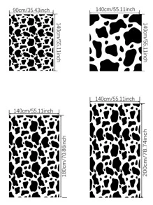 1入組奶牛圖案桌布 - 黑與白 - 查看 3