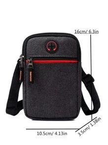 GAOLEMA Mini Men Headphone Port Detail Square Bag, Handbag Schoolbag Sling Bag Sport Bag for High School University Student for Travel College School - Black - View 4