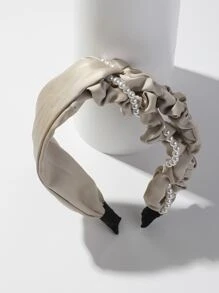 Faux Pearl Decor Headband - Khaki - View 2
