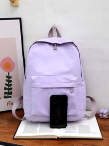 Waterproof,Lightweight Minimalist Large Capacity Backpack School Bag For Graduate, Teen Girls, Freshman, Sophomore, Junior & Senior In College, University & High School, Perfect For Outdoors ,Travel & Back To School - Mauve Purple - View 5