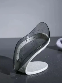 Leaf Shape Soap Box Drain Soap Holder Box Bathroom Shower Soap Holder Dish Storage Plate Tray Bathroom Supplies Bathroom Gadget - Grey - View 2