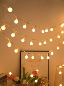 1PC 10/20/40/80 LED 1.5/3/6/10m Round Ball Light String, Fairy Tale Lamp For Girl\ Room, Bedroom Decoration, Birthday Party, Wedding Decoration, Party Decoration, Gift, Colorful Light