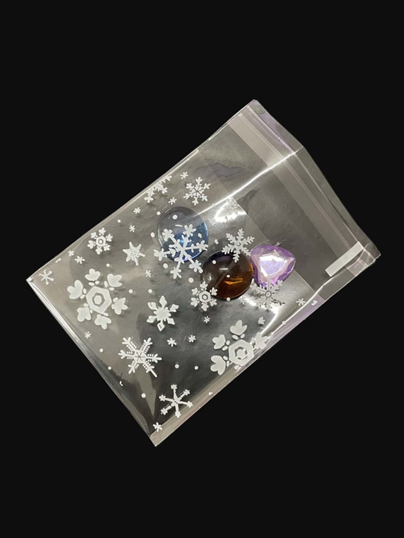 100入組聖誕塑膠糖果餅乾零食自粘禮品包裝袋適用於家庭婚禮生日派對 - 無色 - 查看 1