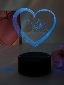 1pc Heart Holding Hands 3D Night Light