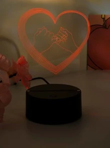 1pc Heart Holding Hands 3D Night Light