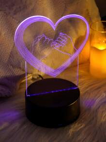 1pc Heart Holding Hands 3D Night Light