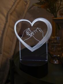 1pc Heart Holding Hands 3D Night Light