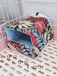 1pc Leaf Print Hanging Hamster Bed - Multicolor - View 2