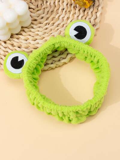 1pc Cartoon Frog Design Bath Headband Home Bathroom Decor Fall Decor Back To School Hair Accessories