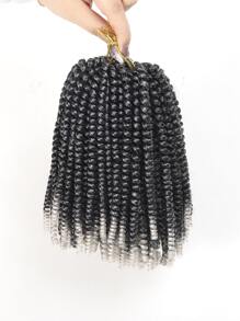 1包8英寸女式彈簧麻花鉤針低溫合成纖維接發 - 彩色 - 查看 3