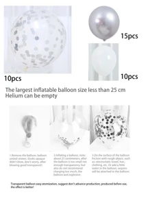 35 件银色和白色婚礼生日装饰气球套装 - 生日装饰、毕业典礼、婚礼派对、家庭房间乳胶气球 - 彩色 - 查看 4