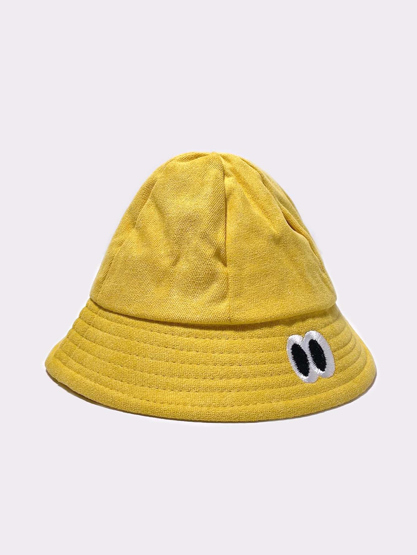 Niños Sombrero cubo ojo con bordado - Amarillo - Ver 1