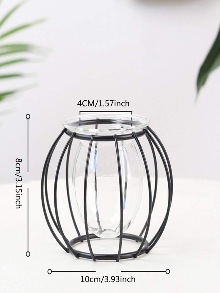 1pc Iron Flower Vase - Black - View 4