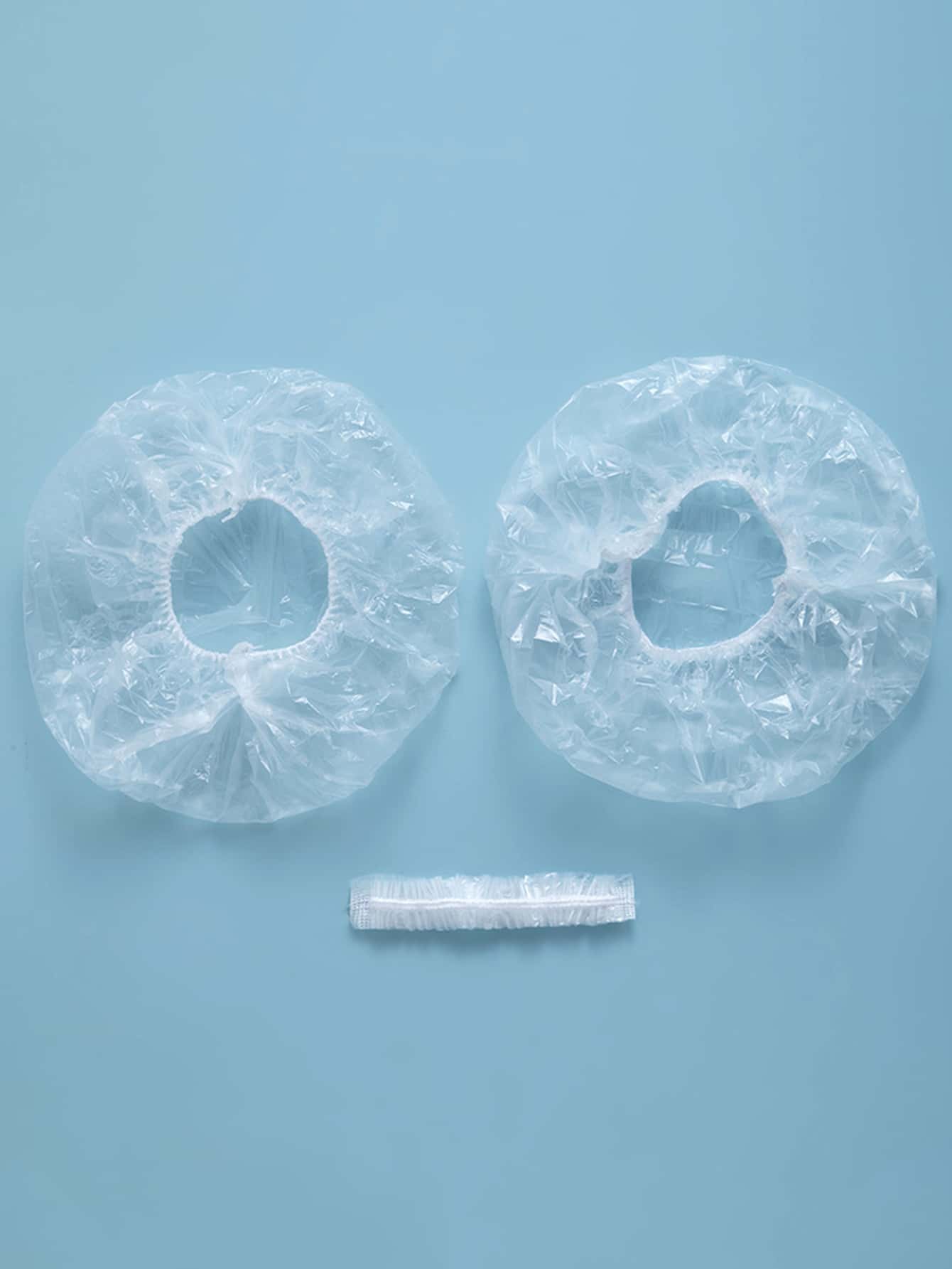 50pcs 20in Disposable Shower Cap, Minimalist Clear Disposable