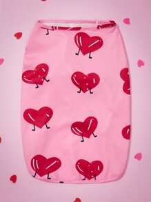 1pc Pet Dog Vest, Valentine's Day Heart Print Pet Vest, Suitable For Small/Medium Dogs, Cats, Valentine's Day Pet Outfit, Valentine's Day Gift - Pink - View 3