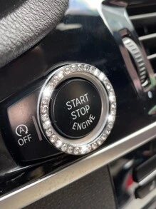 1 pieza Decoración con diseño de diamante de imitación de coche - Blanco - Ver 1