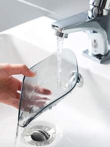 1pc Leaf Design Soap Dish - Grey - View 3