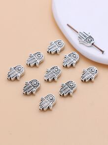 10pcs Hamsa Hand Design Bead - Silver - View 2